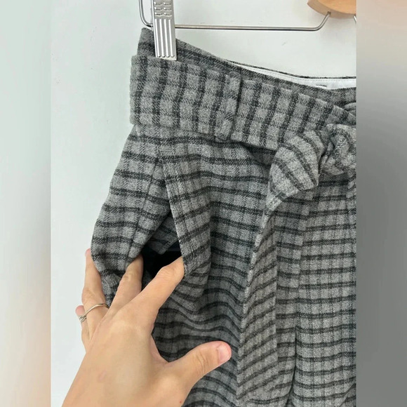 Aritzia Wilfred Tie-Front Wool Pant Check Plaid - Picture 5 of 13